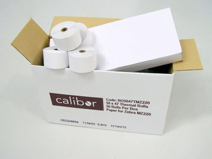 CALIBOR THERMAL PAPER 50X47 50 ROLLS/BOX IMZ/MZ220