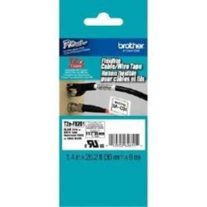 Picture of Brother TZE-FX261 36mm Black on White Flexible TZ Tape